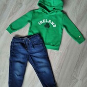 F&F брендовый комплект одежды джинсы джоггеры + худи на рост 98 /104 см