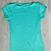 Deep pale хлопковая яркая женская футболочка цвет бирюзовый размер S M
