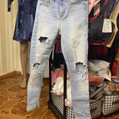 Рвані джинси скінні River Island Molly (світлий денім)