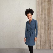 6560.Довга жіноча фланелева сукня рубашка esmara