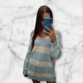 ❤️Гарний светр у смужку вільного крою р.Л