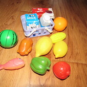 Іграшки для магазину, овочі,кошик,солодощі