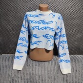 Симпатичный женский укороченный свитерок/ оверсайз, р.S/M