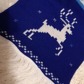 210 г Тёплый двойной шарф с орнаментом унисекс р-р: 140х20 см. Италия