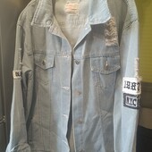 Джинсовий піджак оверсайз 48-52р