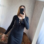 Чорне, оригінальне плаття, довгий рукав ❤️