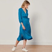 Сукня лазурного коліру з віскози в горошок від tchibo(німеччина) розмір 42 евро=48