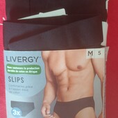 3 шт.! Черные трусы слип Livergy М