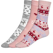 Лот=3 шт. Жіночі новорічні шкарпетки Esmara р.35-38. Комплект з 3-х пар. Німеччина