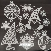 Заламіновані витинанки для вікон.Створіть святковий затишок у вашій оселі