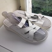 Мягкие легкие кожаные шлепки, Белые 37р /2-1/