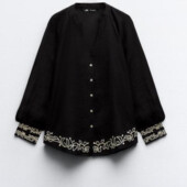 Блуза з комбінованою вишивкою zara