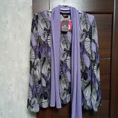 Новый комплект из теплой кофточки и шарфика р.XXL(20-22).