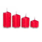 Святкова червона свічка зірка Livarno Home , свеча красная с глиттером