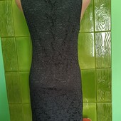 Черное ажурное платье. Размер - XS.34. Made in France.