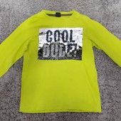 Яркая футболка с пакетами перевертышами на 6-7 лет, р.122