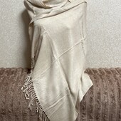 Гарний ніжний віскозний палантин пісочного кольору 180х70 см