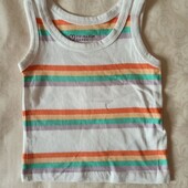 Дитяча майка білосніжна в полоску primark 0-3 міс. детская майка 6773
