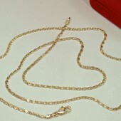 Красивая цепочка 60 см, греческое плетение (улитка). Позолота 585 пробы 18К.