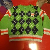 Benetton теплий зимовий светр хлопчику 2-3-4г 92-98-104 см 80% вовна