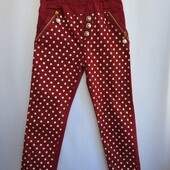 Джинсы нарядные для девочки хлопок горох