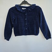 кардиган кофта на пуговицах девочке синяя C&A