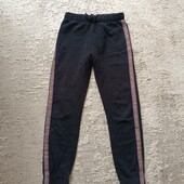 Спортивні, теплі чорні штани на дівчинку 146-152 11-12 р, начос
