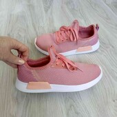 Primark брендовые текстильные кроссовки/ мокасины цвет коралловый размер 38