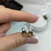 Срібні сережки з султанітом, змінюють колір