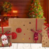 Набір для пакування подарунків Сrelando , червоний Crelando 115 ел.