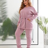 Новый спортивный костюм на флисе, пудра, р.48/50