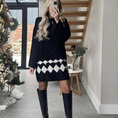 Шикарное , стильное, мини платье, туника с шерстью, h&m, р. xs, наш 40-46