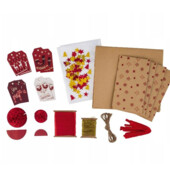 Набір для пакування подарунків Сrelando , червоний великий подарунковий сет Crelando 115 ел.