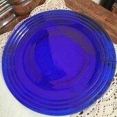 Не пропустите!!!!!❤️ Ковалевский большое блюдо тёмно синий резной стекло❤️Германия