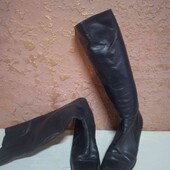 Фірмові кожані чобітки на замочку, весна / осінь, устілка 26, розмір 41