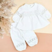 Ясельний комплект двонитка з мереживом 56-80