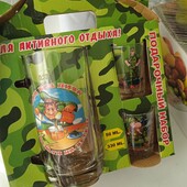 ❤️Красівий набір бокал для піва с ручькой і дві рюмки новий❤️