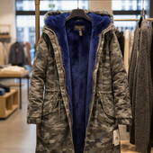 Парка мілітарі з синьою опушкою m-L