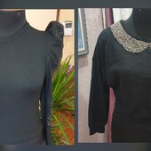 В камнях свитер джемпер ZARA , блузка, Buser с бисером