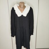 Чорна туніка-плаття з білим комірцем Daisy Street р 20 Пог -57