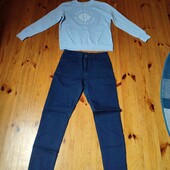 44р джинси темно синій і світшот Колінз блакитний