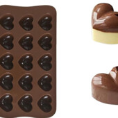 Силіконова форма для шоколаду Серця , 15 шт.