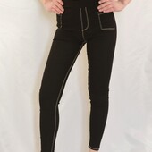 Женские брюки Kenalin с карманами под джинс джеггинсы черный 9501