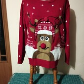 Жіноча новорічна кофта на пишні форми, світиться!!! Не пропустіть!