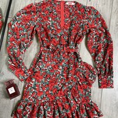 Розпродаж магазину! Бомба сукня у тюльпани валани рюші рукава ліхтарики