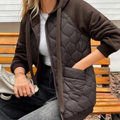 Шикарная демисезонная куртка с капюшоном, р. xl, р. наш 48-52, шоколад