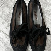 Hassia. Замшевые туфли ботинки оксфорды на танкетке , внутри натуральная кожа