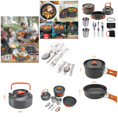 Набір туристичного посуду зі столовими приборами