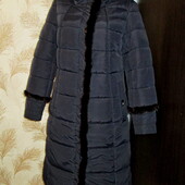 Качество! Теплое и легкое пальто/пуховичек с натуральным мехом норки от Nui Very, новое состояние
