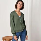 Кардиган тонкої в'язки, об'ємні рукави від tchibo(німеччина) розмір 40 евро=46-48